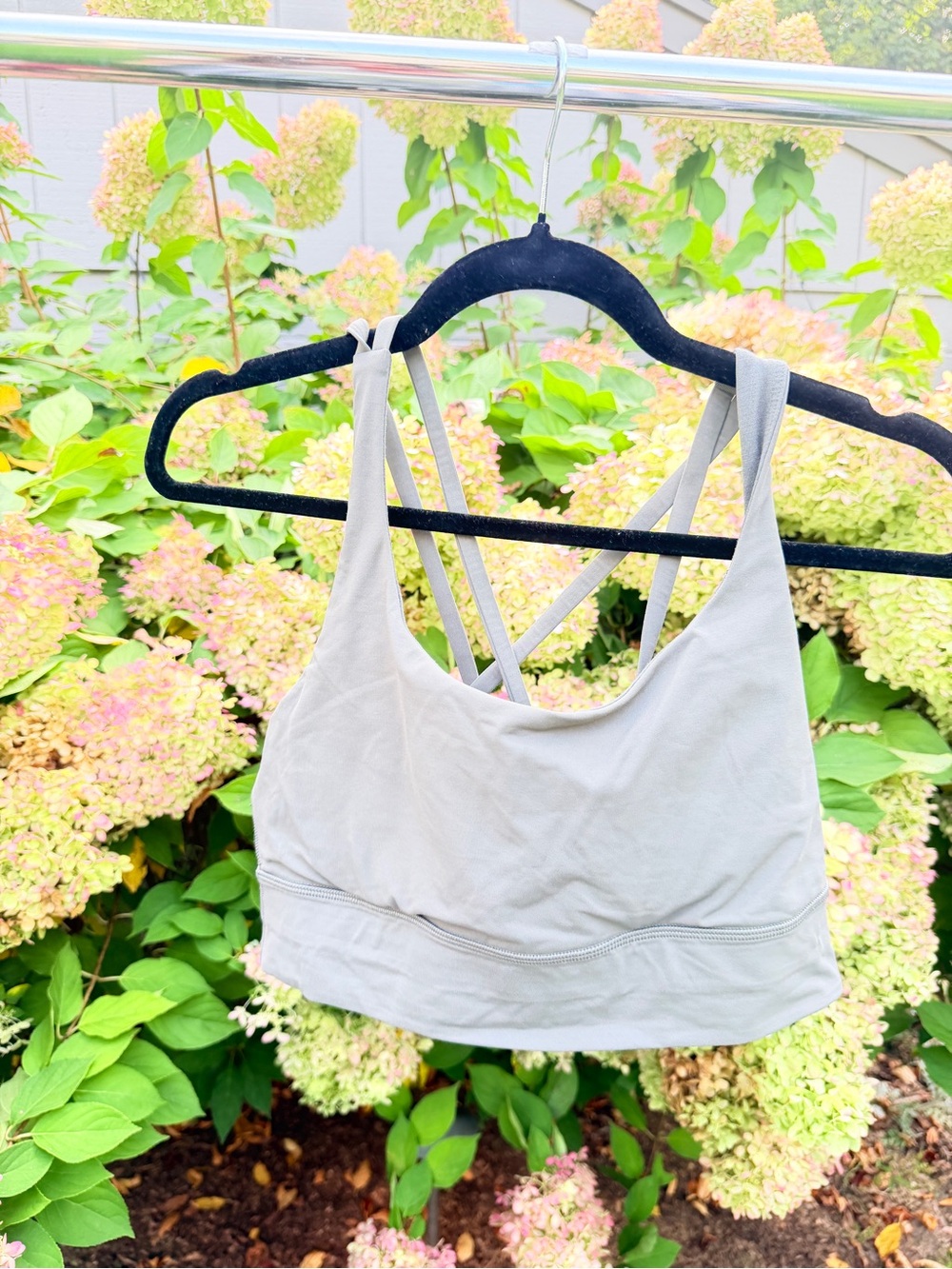 lululemon athletica Light Gray Strappy Sports Bra